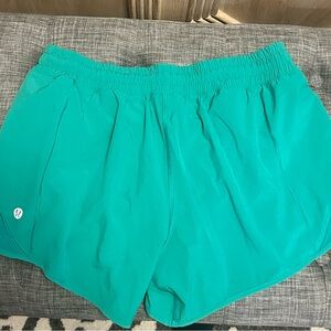 Green Lululemon shorts hardly worn